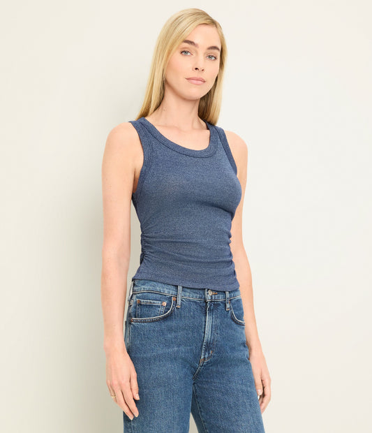Ella Shine Tank in Nocturnal