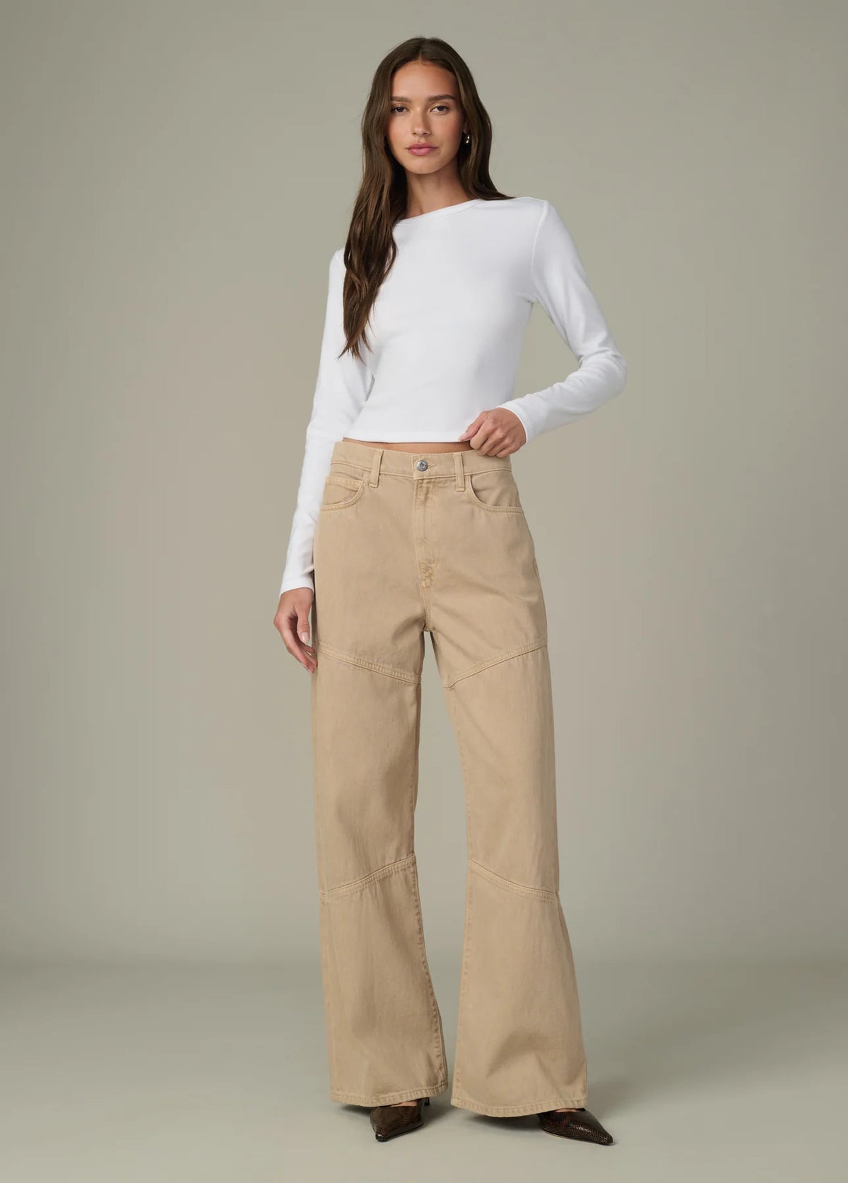 Joe's Jeans Harlowe Seamed Jean in Tiger's Eye wash