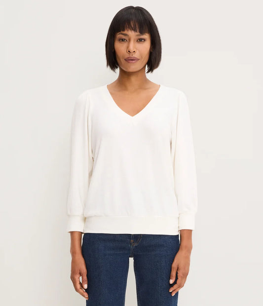 Michael Stars Gabriella V-Neck Top in Coconut Milk, alternate view