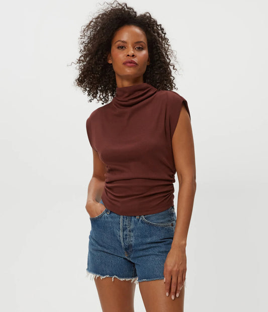 Michael Stars Amara Power Shoulder Tee in Java, alternate view