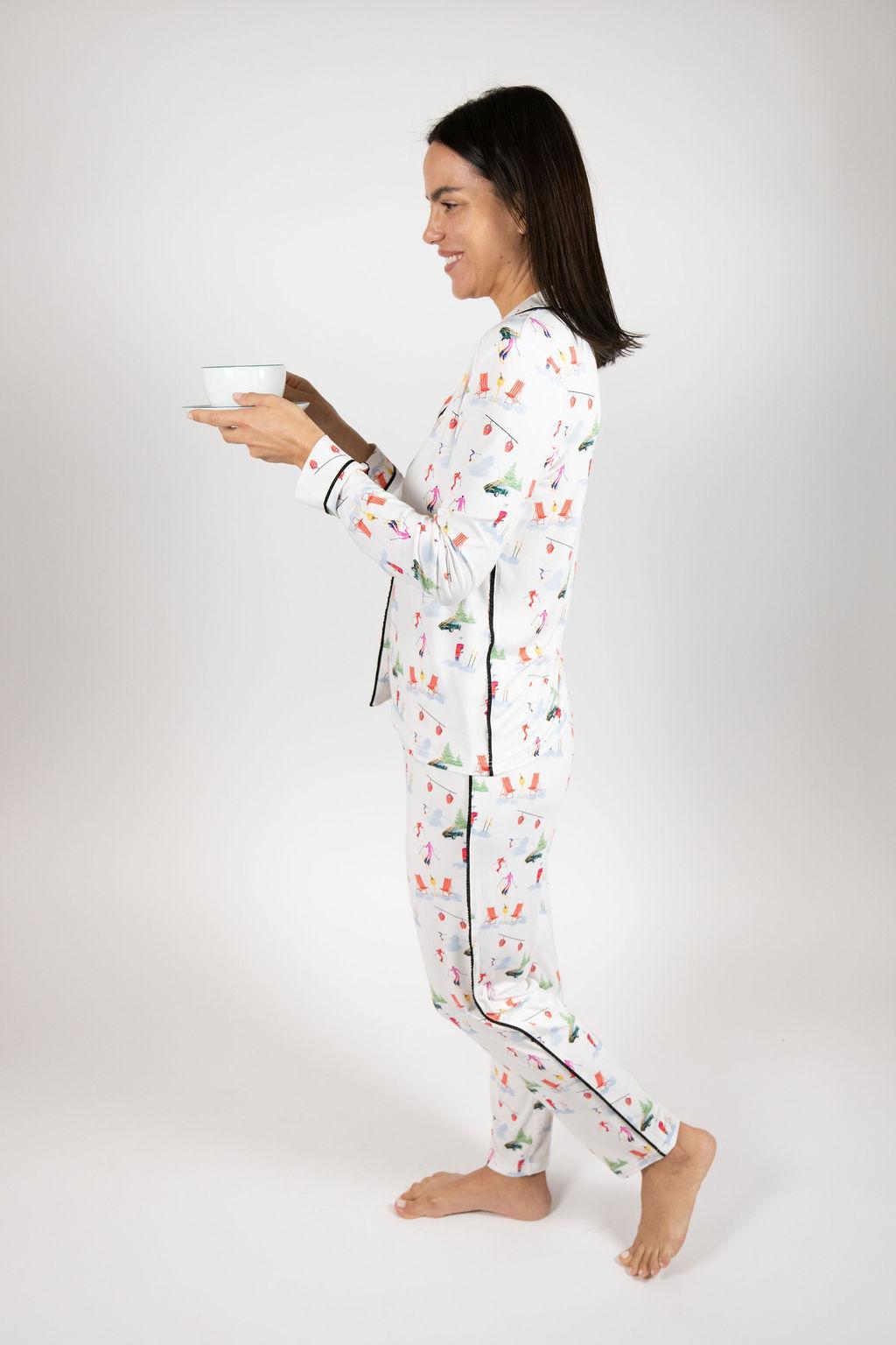 Aspen Dream Jolene Long Pajama Set in black, alternate view