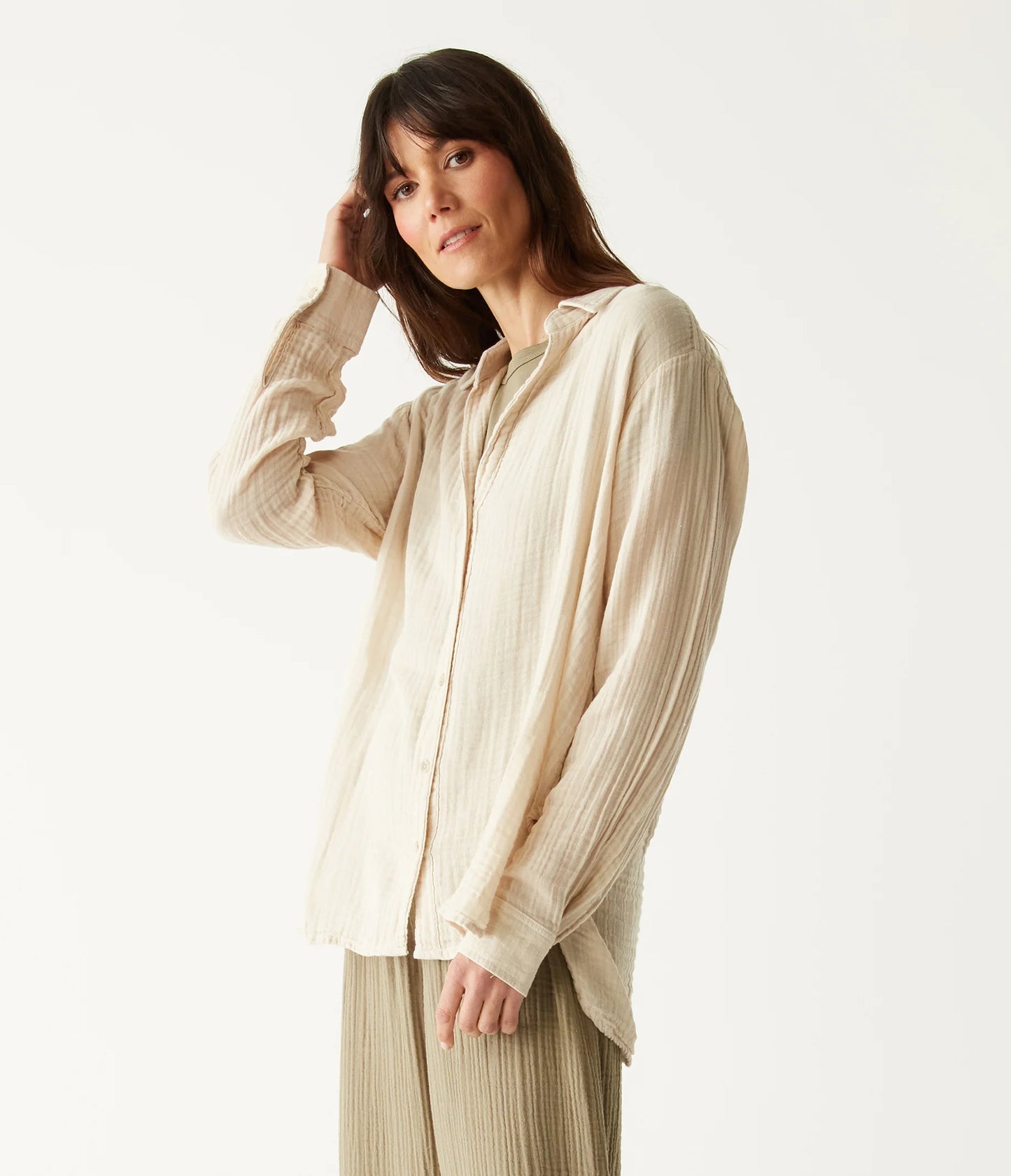 Leo Gauze Button Down Shirt