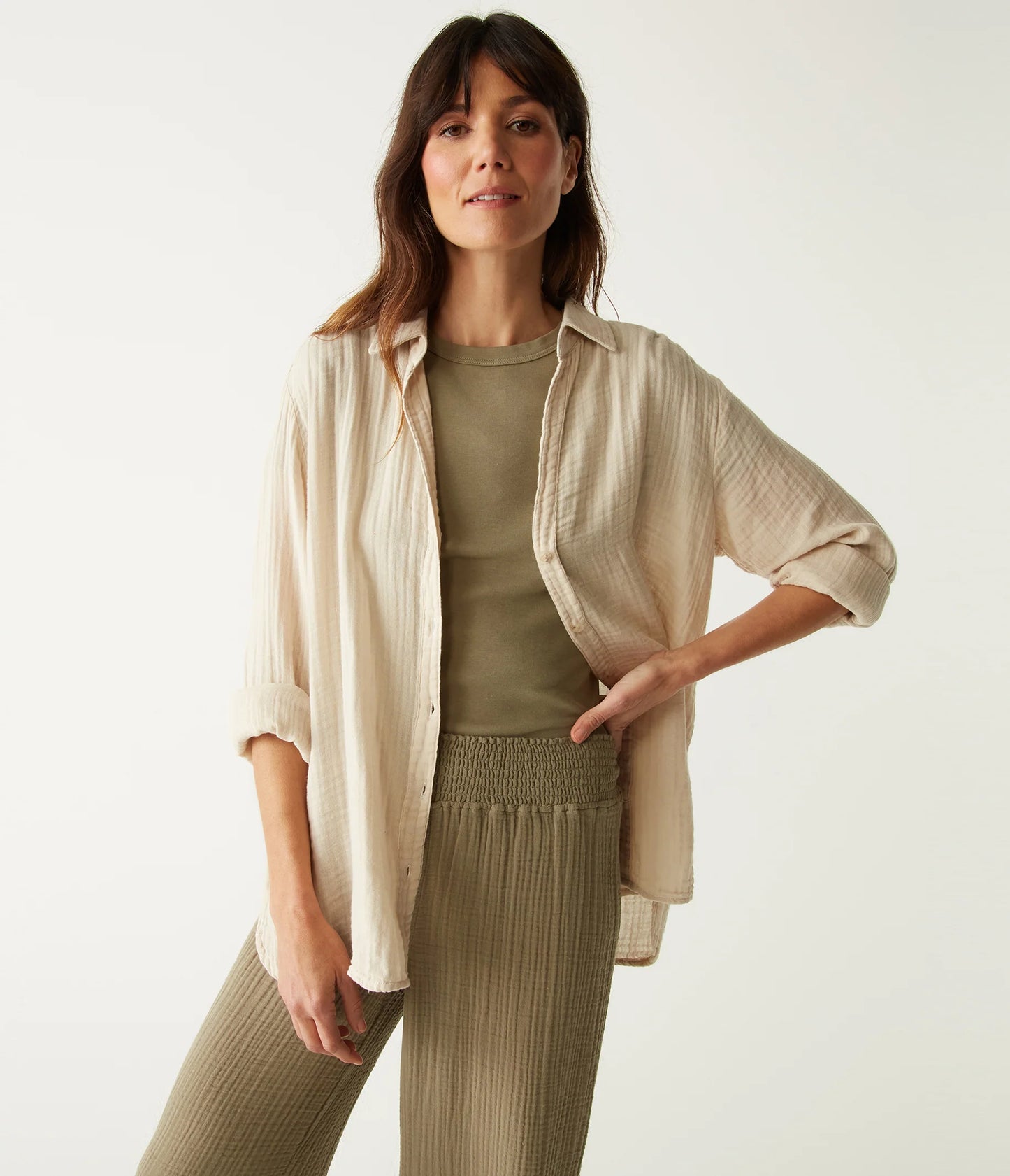 Leo Gauze Button Down Shirt