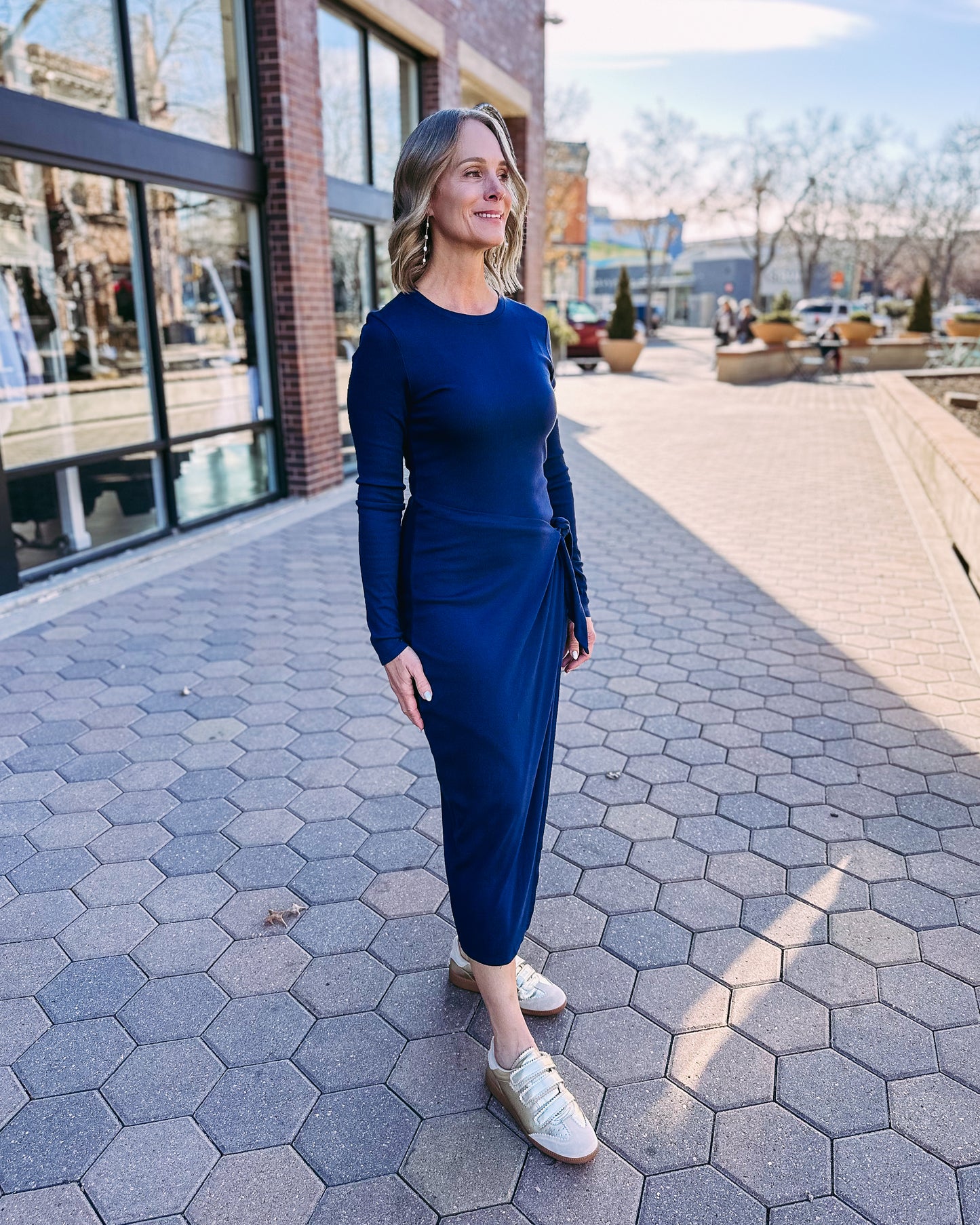 Yessenia Faux Wrap Midi Dress