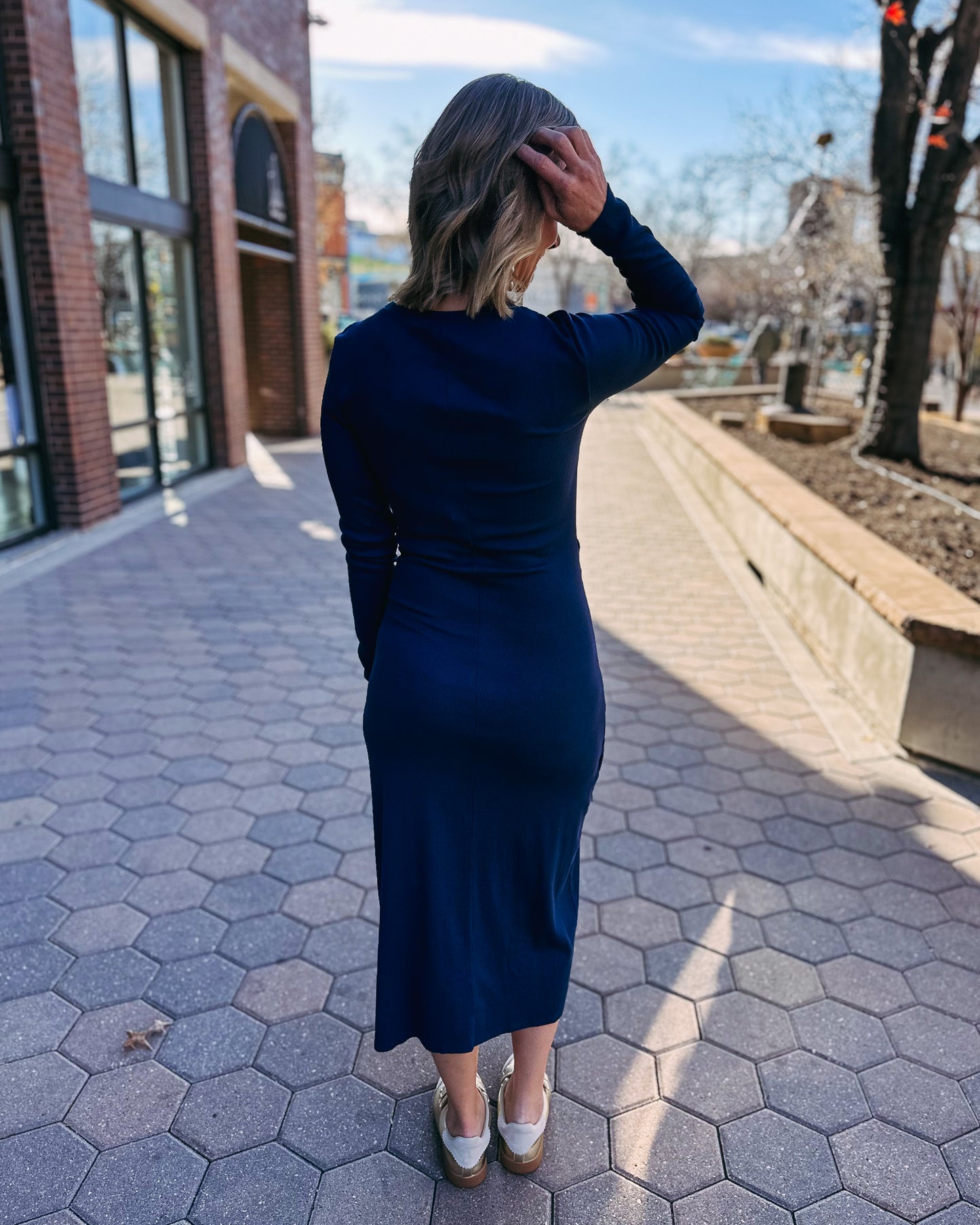 Yessenia Faux Wrap Midi Dress