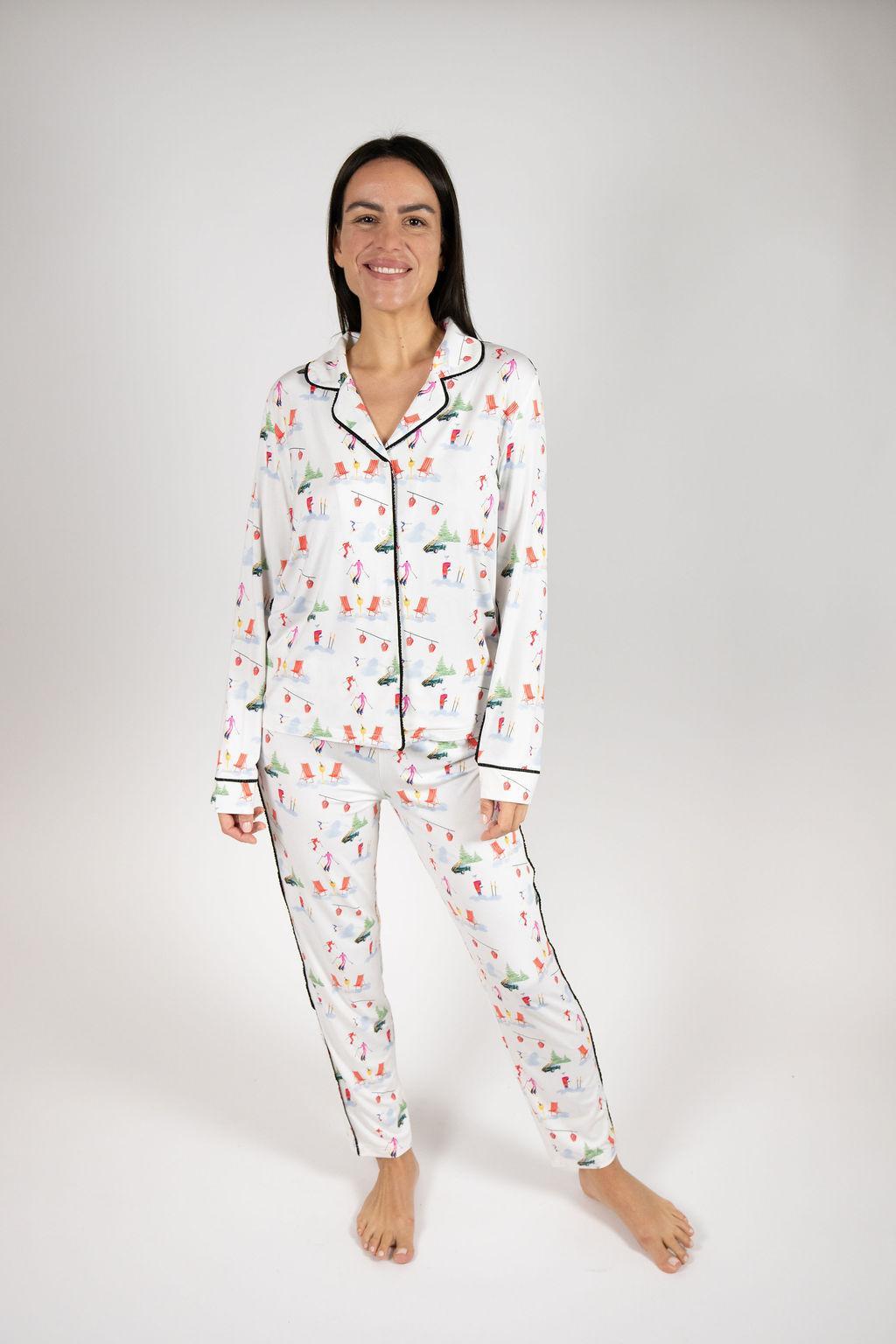Aspen Dream Jolene Long Pajama Set in black, alternate view