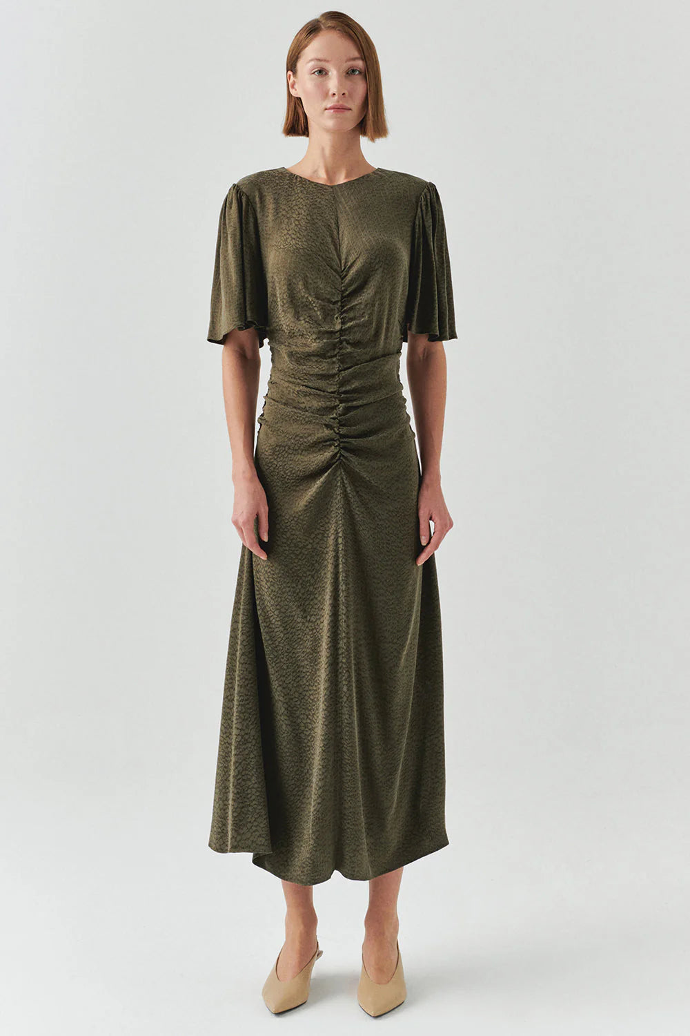 urban renewal linen seamed midi dress Linen Midi Dress 'Beckie', Loose Linen Dress for Women main image 0
