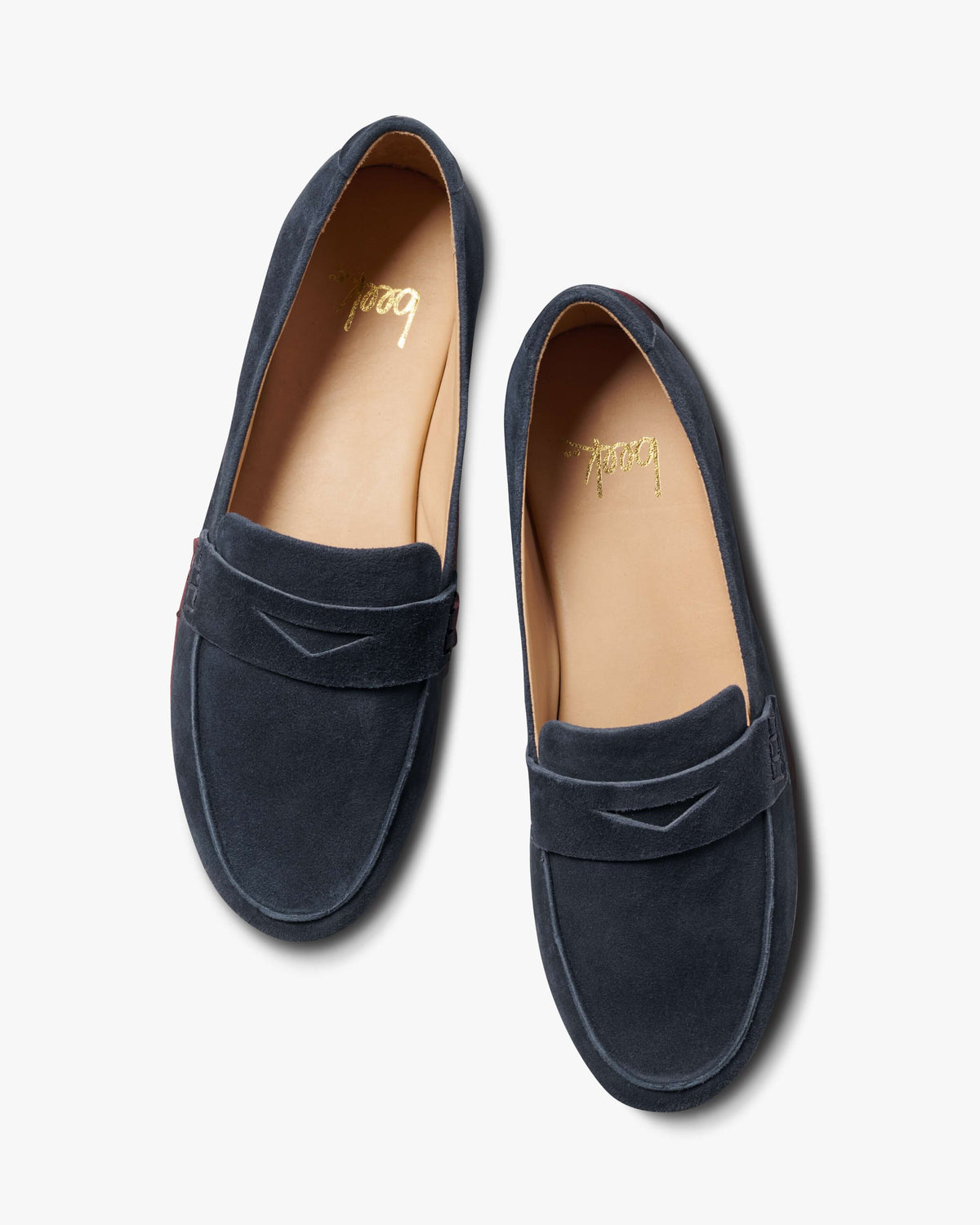 Moorhen suede loafer in navy - product top shot