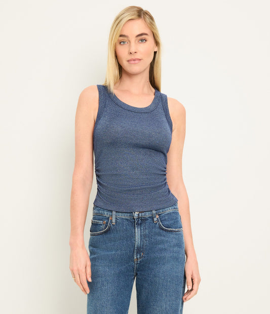 Ella Shine Tank in Nocturnal