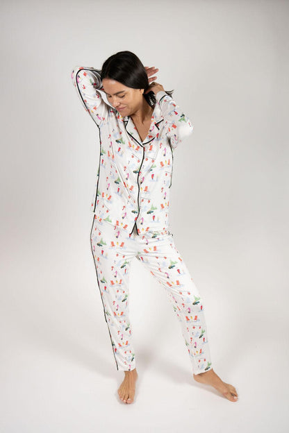 Aspen Dream Jolene Long Pajama Set in black, alternate view