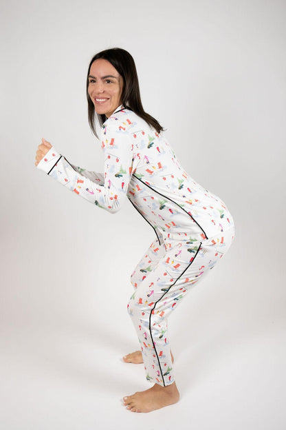 Aspen Dream Jolene Long Pajama Set in black, alternate view