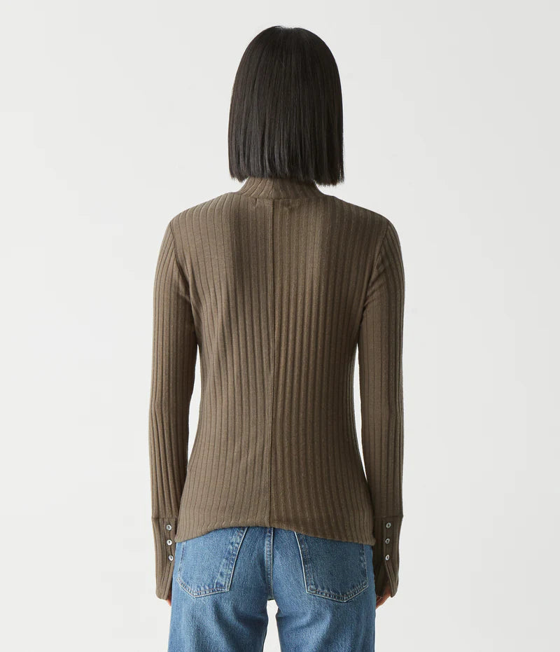 Opal Ribbed Mock Neck Top