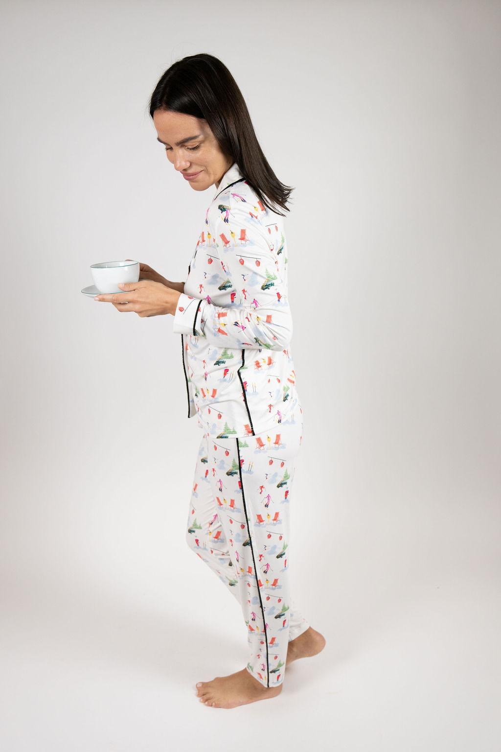 Aspen Dream Jolene Long Pajama Set in black, alternate view