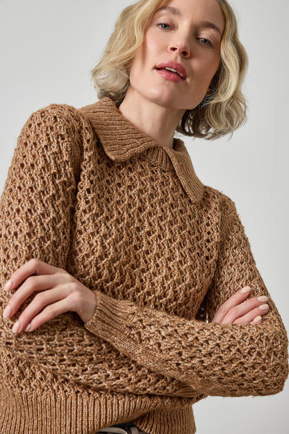 Textured Polo Sweater