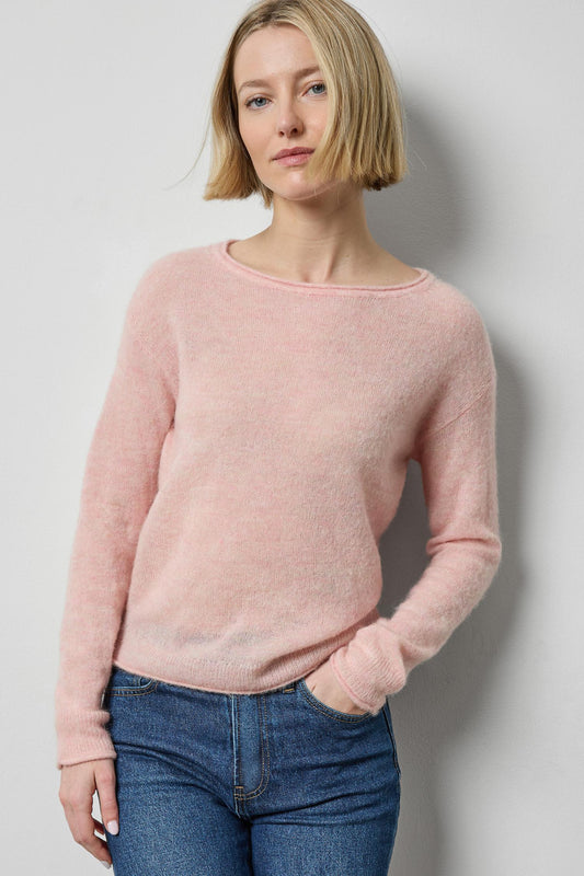 Featherweight Bateau Sweater in Petal