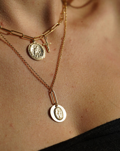 Saint Christopher w/ Cross Necklace