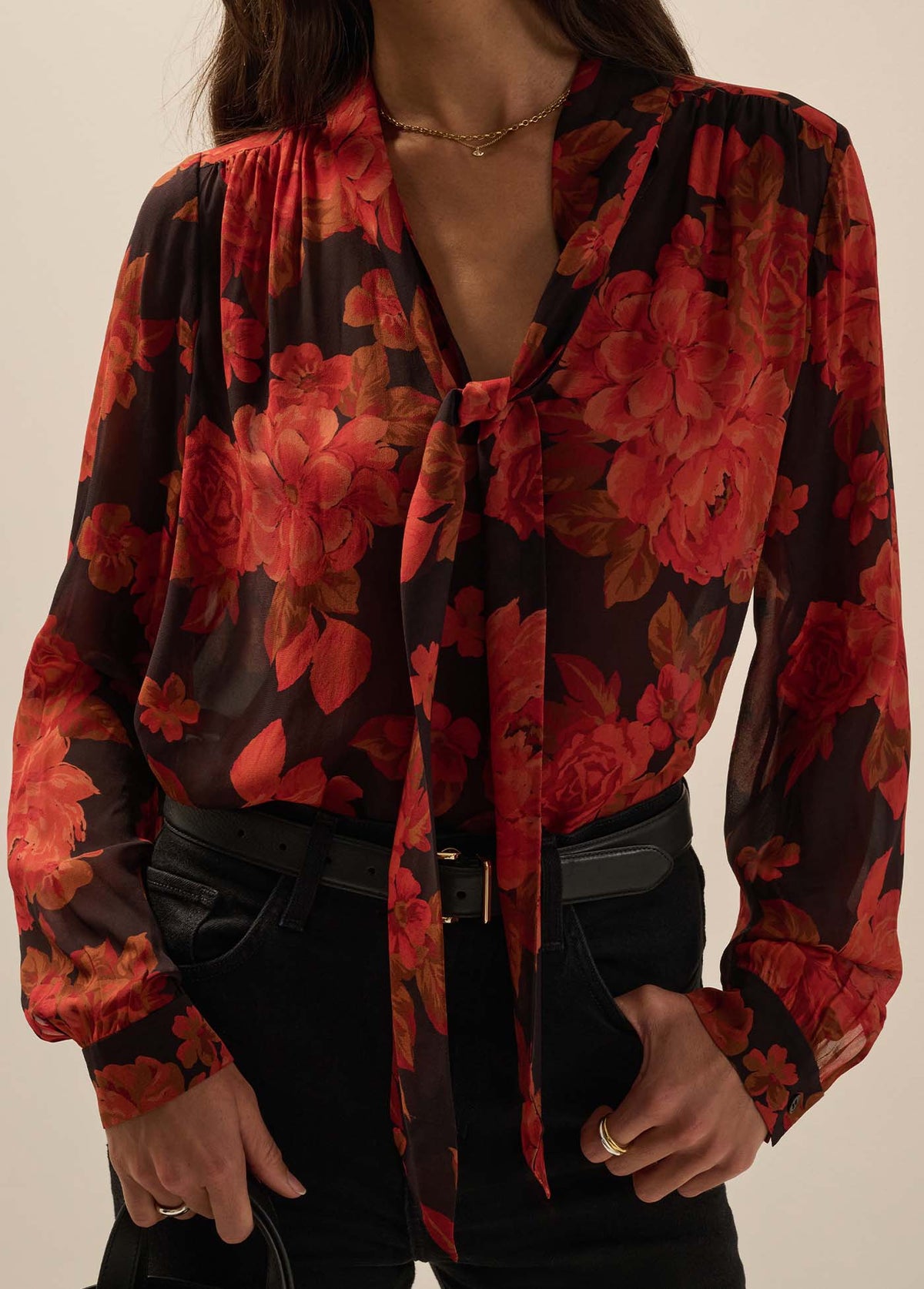 Favorite Daughter The Simone Blouse in Wine Floral