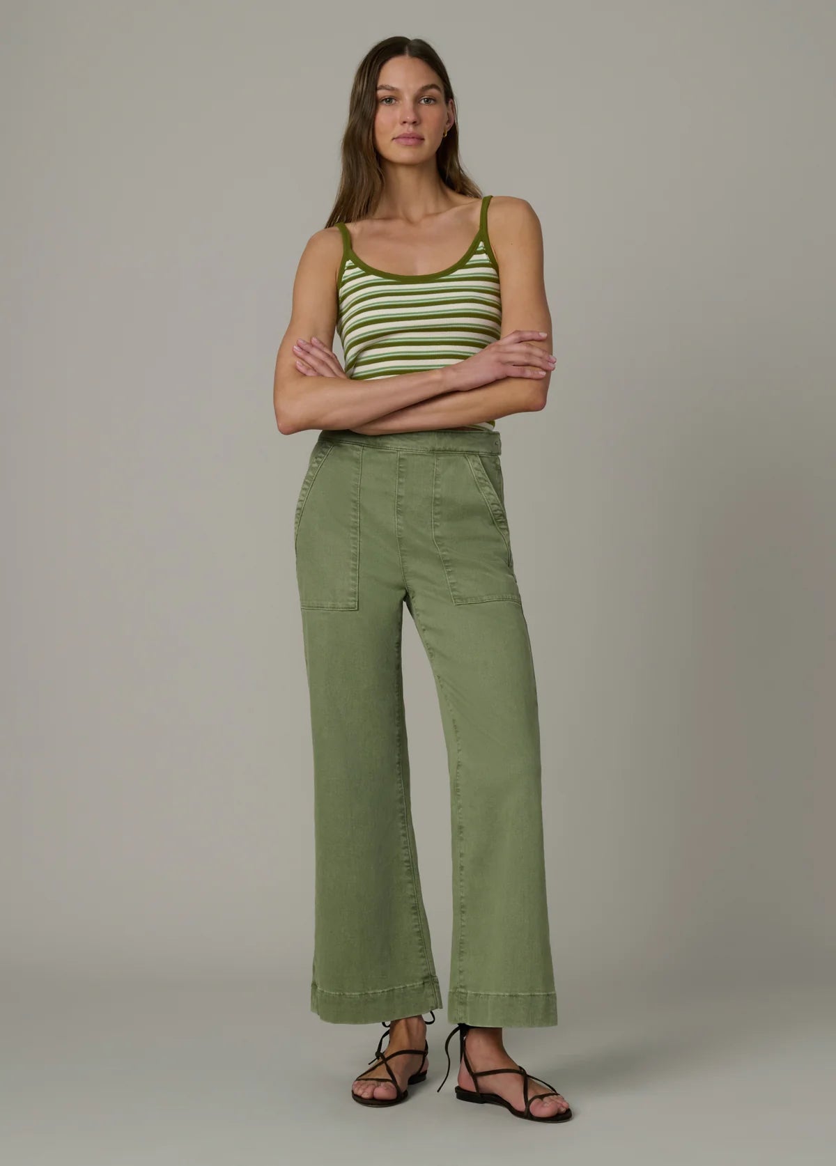 The Side Zip Wide Leg Ankle