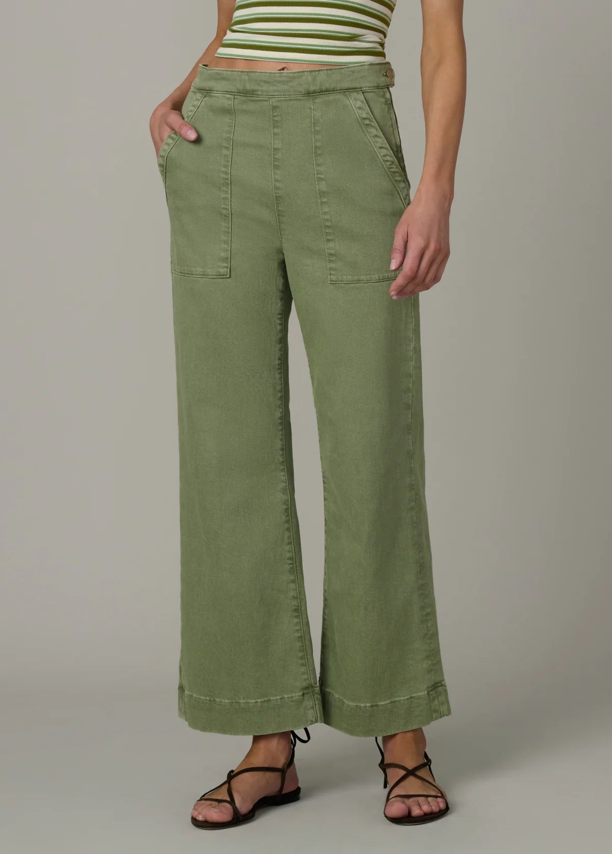 The Side Zip Wide Leg Ankle