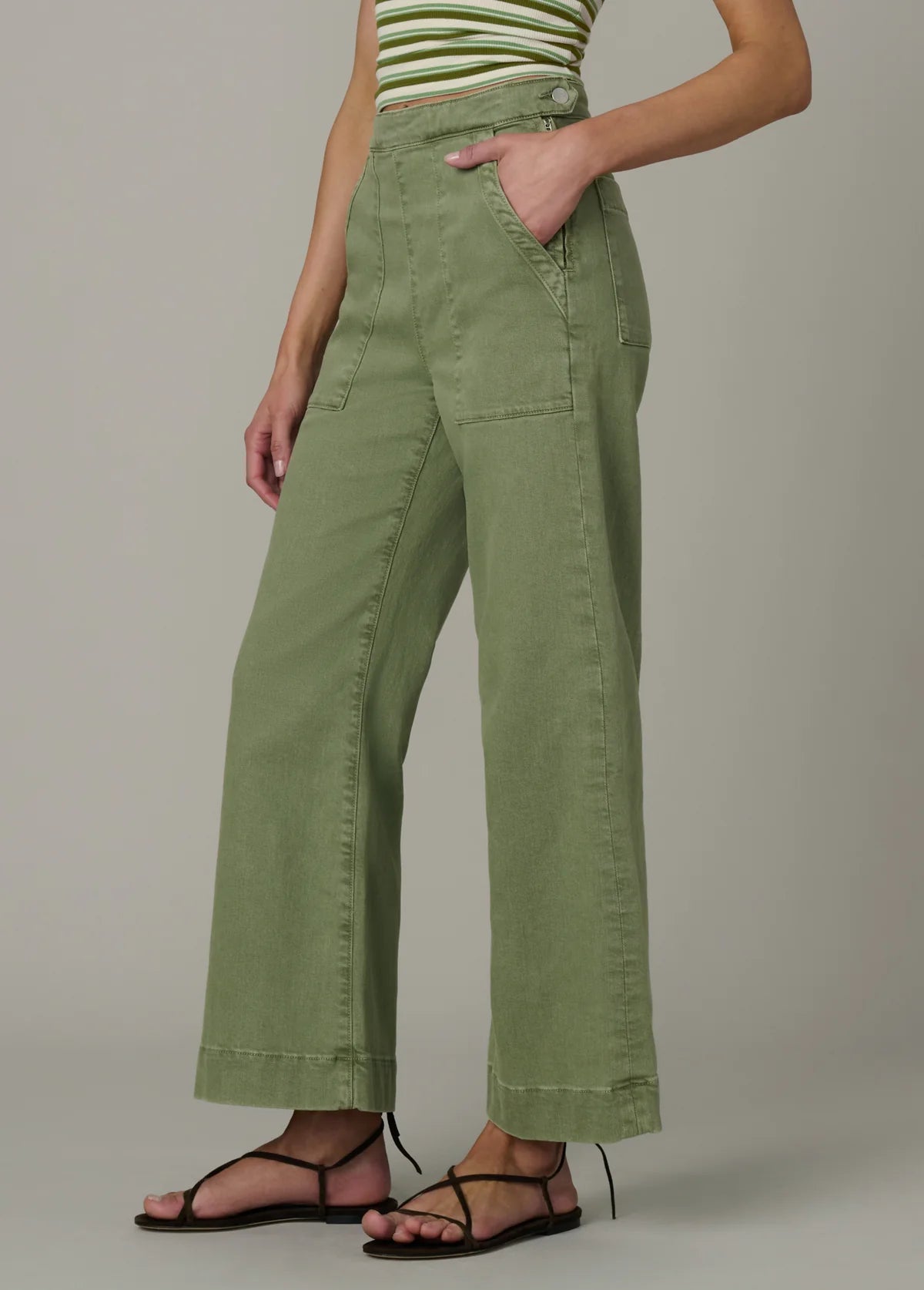 The Side Zip Wide Leg Ankle